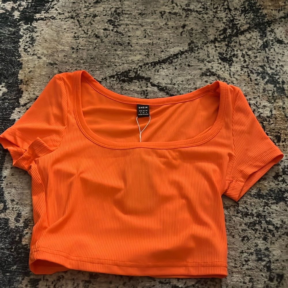 orange shein crop